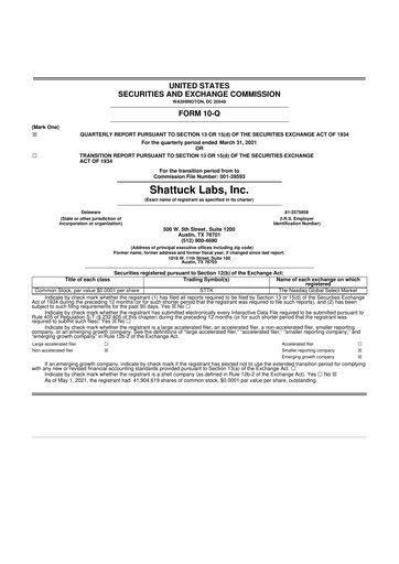 Thumbnail Shattuck Labs 10-Q Quarterly Report FY2021 