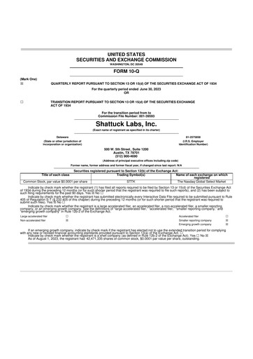Thumbnail Shattuck Labs 10-Q Quarterly Report FY2023 