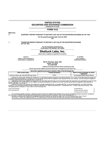 Thumbnail Shattuck Labs 10-Q Quarterly Report FY2024 
