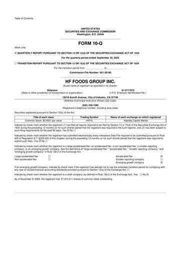 Thumbnail HF Foods Group
 10-Q Quarterly Report FY2020 