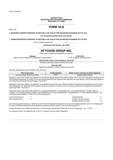 Thumbnail HF Foods Group
 10-Q Quarterly Report FY2021 