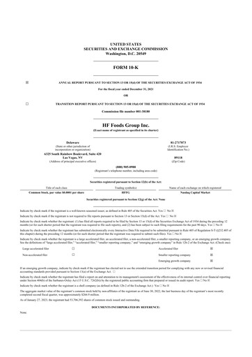 Thumbnail HF Foods Group
 10-K Annual Report 2021