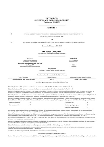 Thumbnail HF Foods Group
 10-K Annual Report 2022