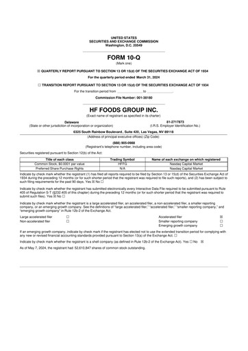 Thumbnail HF Foods Group
 10-Q Quarterly Report FY2024 