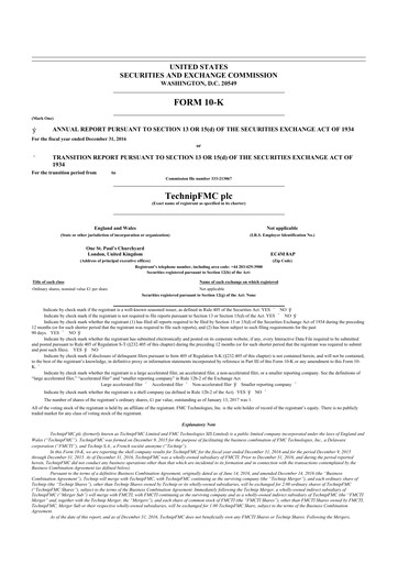 Thumbnail TechnipFMC
 10-K Annual Report 2016