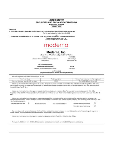 Thumbnail Moderna
 10-Q Quarterly Report FY2020 