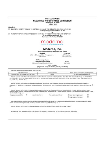 Thumbnail Moderna
 10-Q Quarterly Report FY2021 
