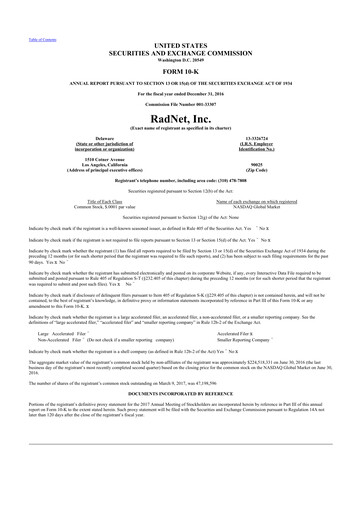 Thumbnail RadNet 10-K Annual Report 2016