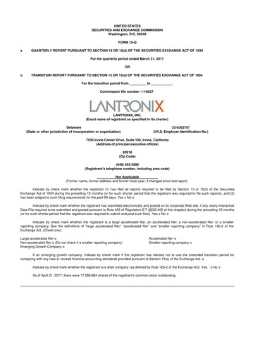 Thumbnail Lantronix 10-Q Quarterly Report FY 