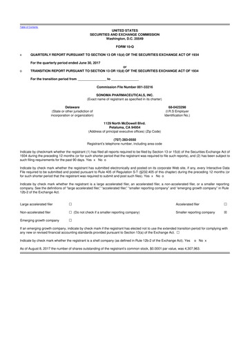 Vorschaubild Sonoma Pharmaceuticals 10-Q Quartalsbericht 2018 