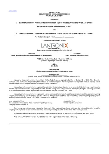 Thumbnail Lantronix 10-Q Quarterly Report FY2018 