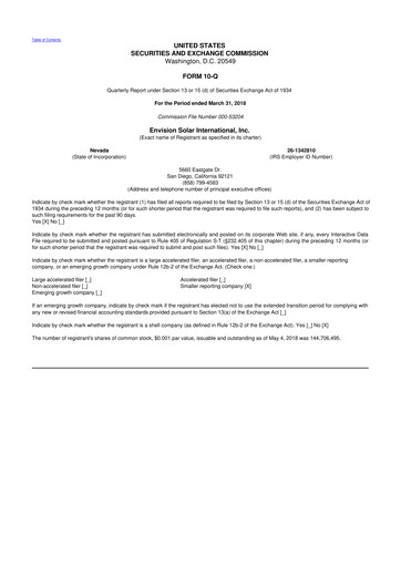 Thumbnail Beam Global 10-Q Quarterly Report FY2018 