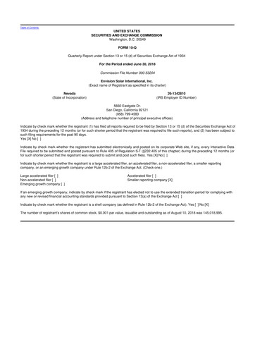 Thumbnail Beam Global 10-Q Quarterly Report FY2018 