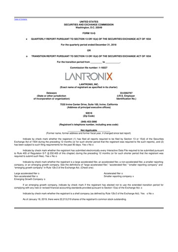 Thumbnail Lantronix 10-Q Quarterly Report FY2019 