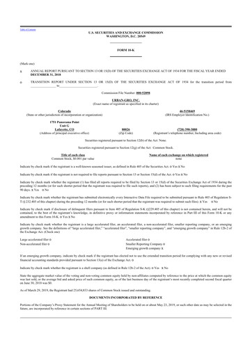 Vorschaubild Urban-gro
 10-K Jahresbericht 2018