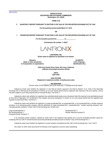 Thumbnail Lantronix 10-Q Quarterly Report FY2019 