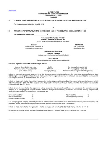 Vorschaubild Sonoma Pharmaceuticals 10-Q Quartalsbericht 2020 