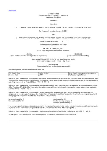 Thumbnail Aethlon Medical
 10-Q Quarterly Report FY2020 