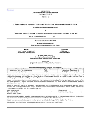 Thumbnail Xenetic Biosciences 10-Q Quarterly Report FY2019 