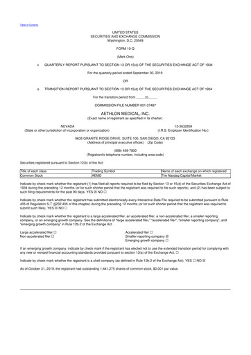 Thumbnail Aethlon Medical
 10-Q Quarterly Report FY2020 