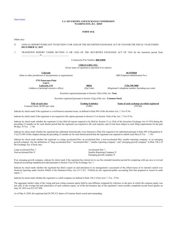 Vorschaubild Urban-gro
 10-K Jahresbericht 2019