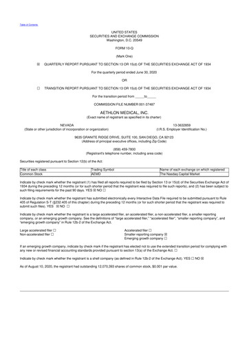 Thumbnail Aethlon Medical
 10-Q Quarterly Report FY2021 