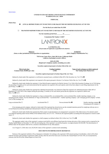 Thumbnail Lantronix 10-K Annual Report 2020