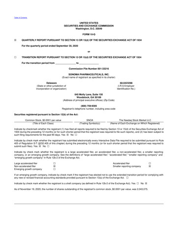 Vorschaubild Sonoma Pharmaceuticals 10-Q Quartalsbericht 2021 