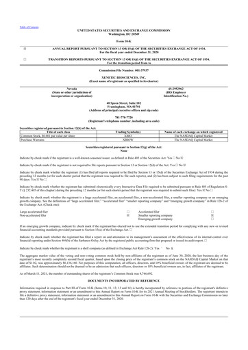 Thumbnail Xenetic Biosciences 10-K Annual Report 2020