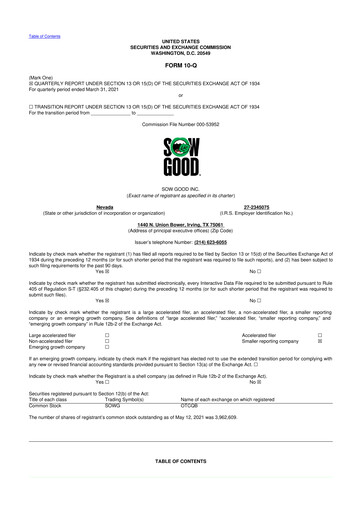 Thumbnail Sow Good 10-Q Quarterly Report FY2021 