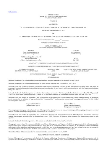 Thumbnail Aethlon Medical
 10-K Annual Report 2021