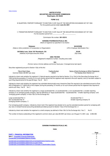 Vorschaubild Sonoma Pharmaceuticals 10-Q Quartalsbericht 2022 