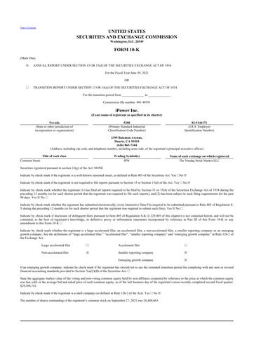 Miniature iPower 10-K Rapport annuel 2021