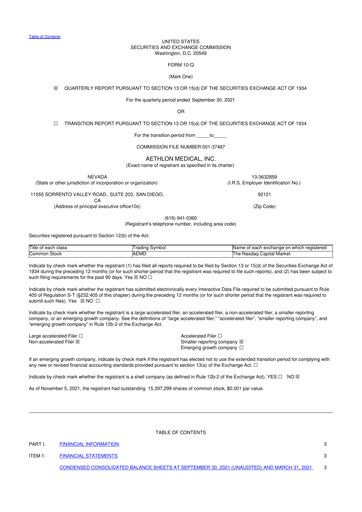 Thumbnail Aethlon Medical
 10-Q Quarterly Report FY2022 