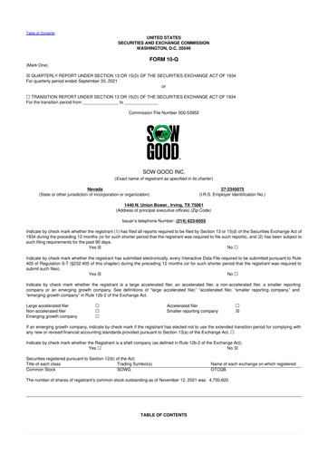 Thumbnail Sow Good 10-Q Quarterly Report FY2021 