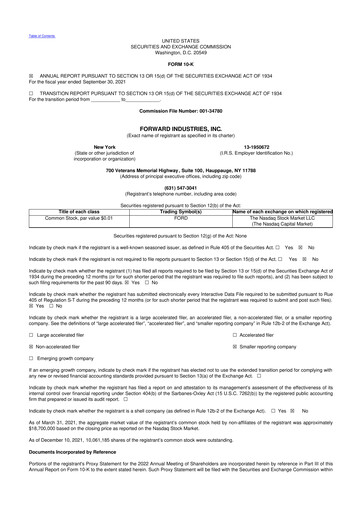 Miniature Forward Industries 10-K Rapport annuel 2021