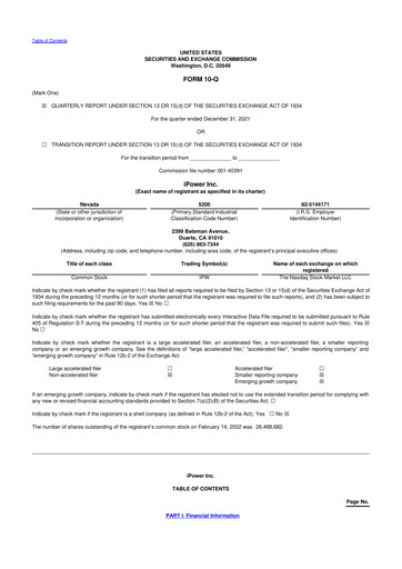 Miniature iPower 10-Q Rapport trimestriel 2022 