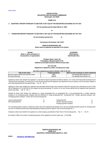 Thumbnail Xenetic Biosciences 10-Q Quarterly Report FY2022 