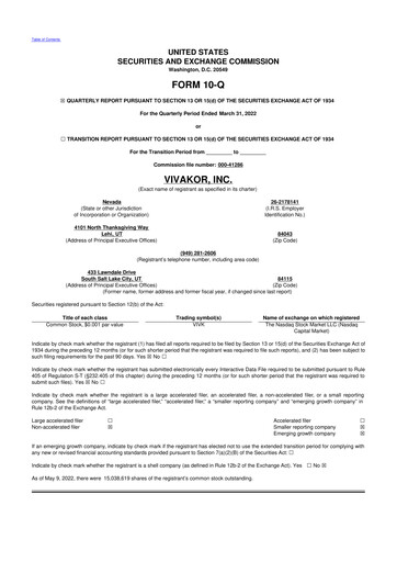 Vorschaubild Vivakor 10-Q Quartalsbericht 2022 
