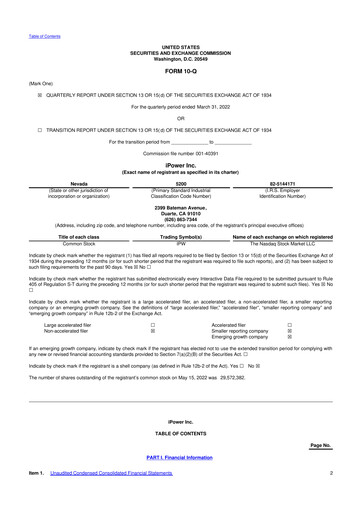 Miniature iPower 10-Q Rapport trimestriel 2022 