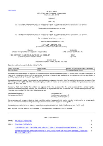 Thumbnail Aethlon Medical
 10-Q Quarterly Report FY2023 