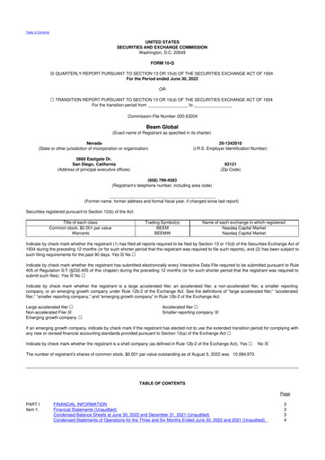 Thumbnail Beam Global 10-Q Quarterly Report FY2022 