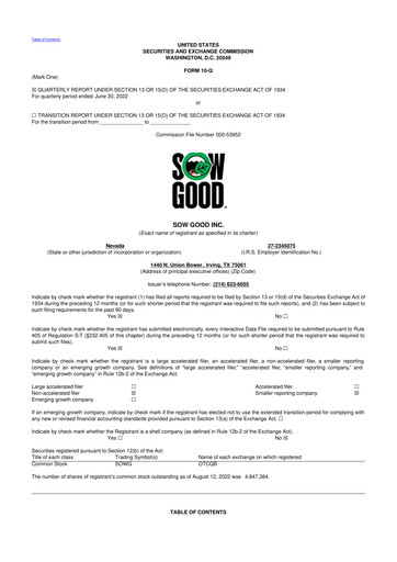 Thumbnail Sow Good 10-Q Quarterly Report FY2022 