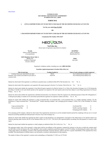 Thumbnail NeoVolta 10-K Annual Report 2022