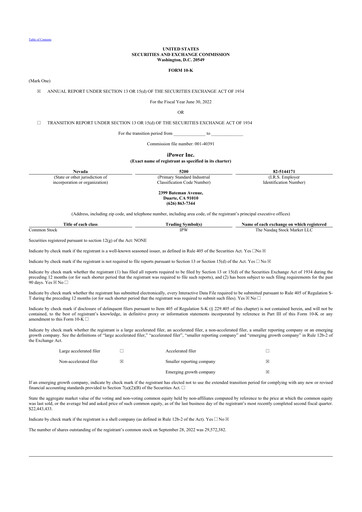 Miniature iPower 10-K Rapport annuel 2022