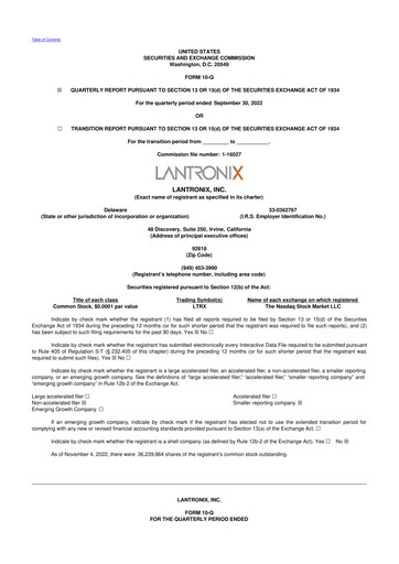 Thumbnail Lantronix 10-Q Quarterly Report FY2023 