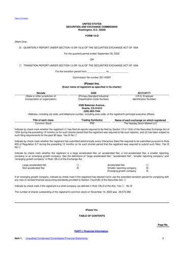 Miniature iPower 10-Q Rapport trimestriel 2023 