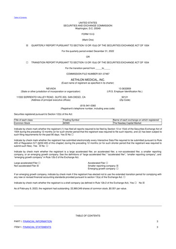 Thumbnail Aethlon Medical
 10-Q Quarterly Report FY2023 