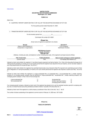 Miniature iPower 10-Q Rapport trimestriel 2023 