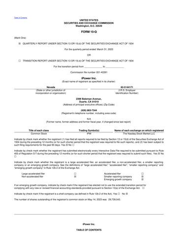 Miniature iPower 10-Q Rapport trimestriel 2023 
